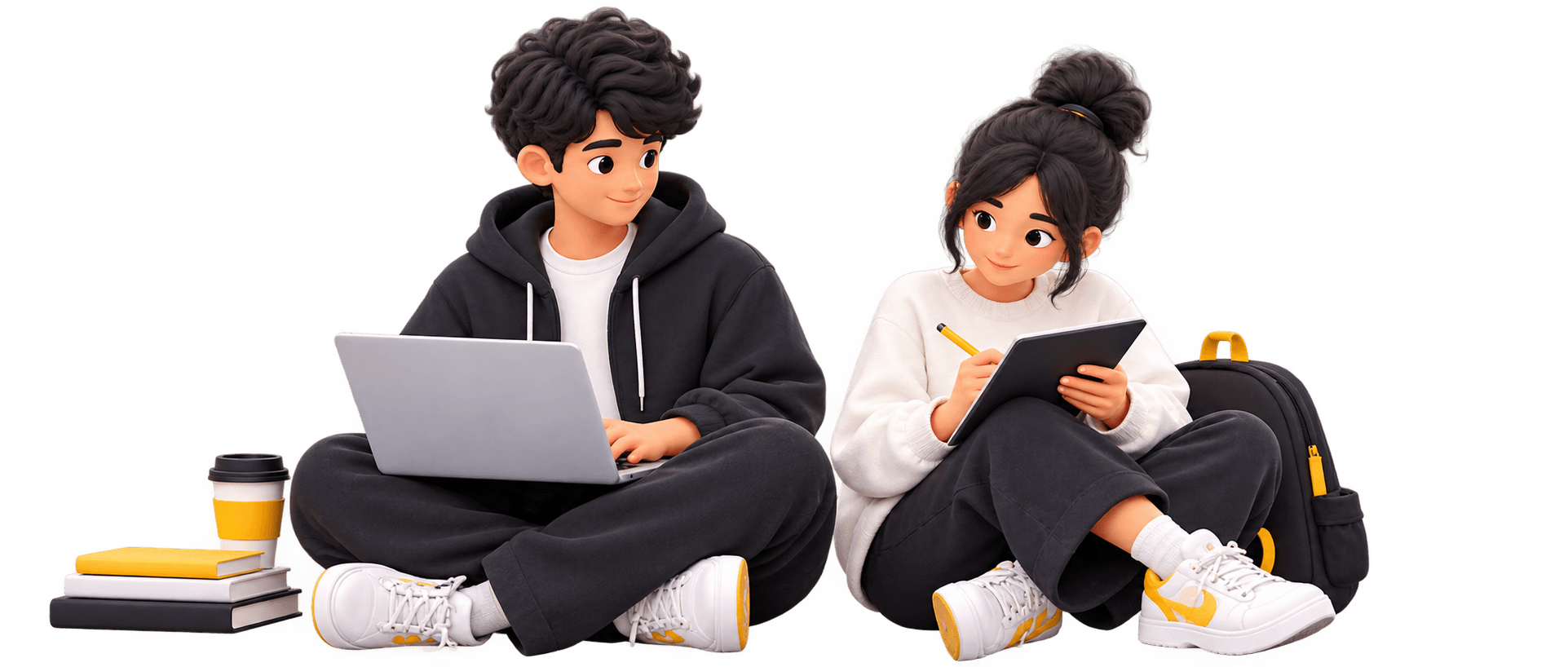 Two creators working together